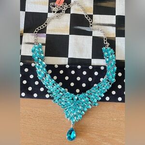 Elegant Blue Crystal Necklace